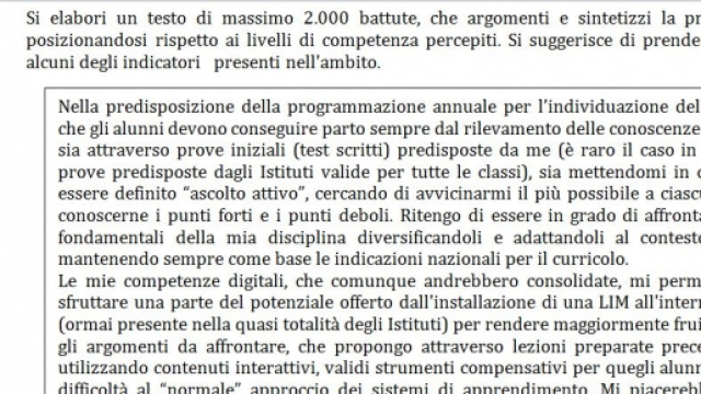 Esempio di bilancio delle competenze gi&agrave; compilato