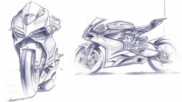 Schizzo della nuova Ducati Panigale