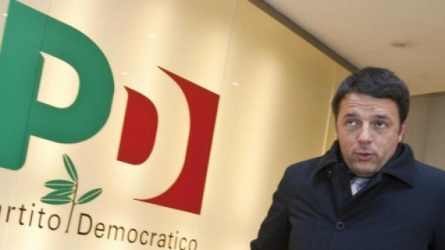 Renzi nella sede del Partito democratico