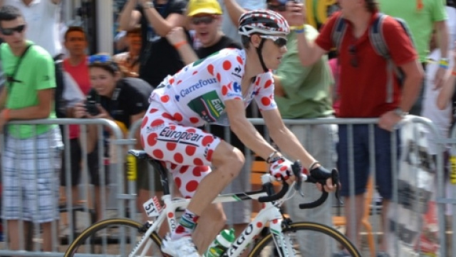 Pierre Rolland in maglia a pois