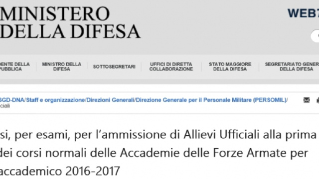 Concorso per 388 posti allievi ufficiali