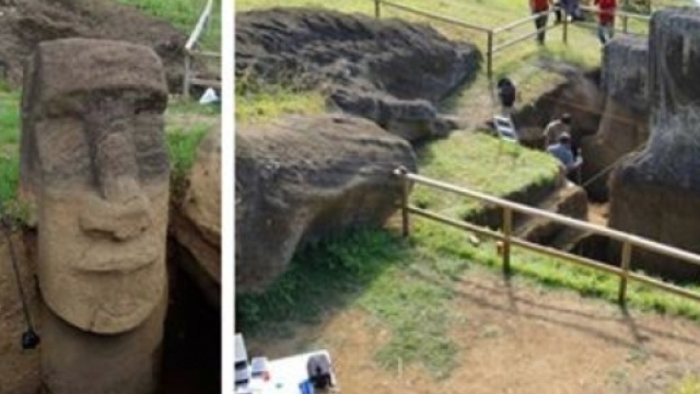 Dissotterrati i Moai dell'Isola di Pasqua