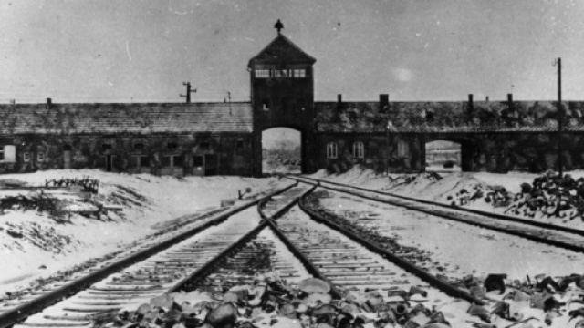 Ingresso del campo di concentramento di Auschwitz.