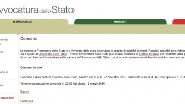 Concorso Avvocatura dello Stato 2016