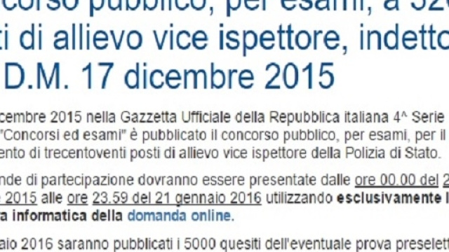 Concorso Polizia 2016, le novit&agrave;