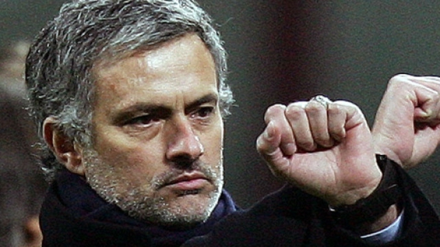 Jos&eacute; Mourinho, allenatore nerazzurro 2008-2010.
