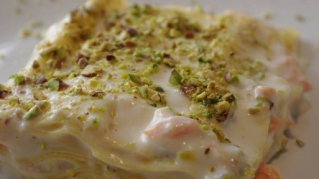 lasagne al pistacchio e salmone