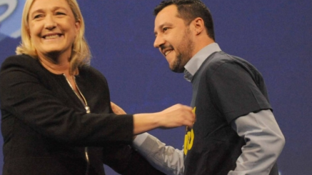 Marine Le Pen e Matteo Salvini.