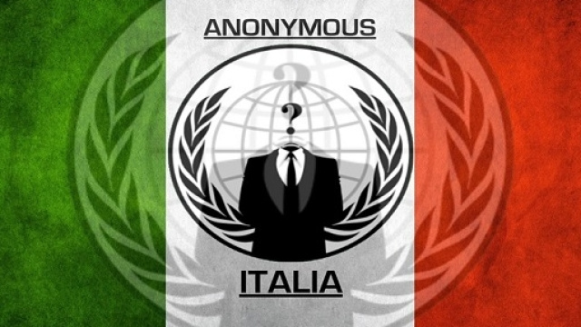 Una delle immagini su Facebook di Anonymous Italia