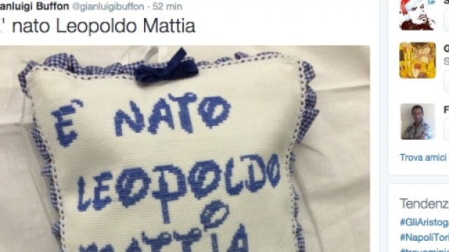 Annuncio nascita del figlio di Buffon e D'Amico