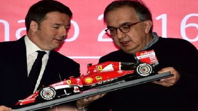 Matteo Renzi con Marchionne nel giorno dell'ipo