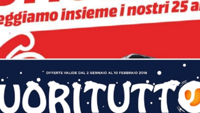 Volantino MediaWorld e Unieuro per gennaio 2016