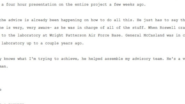 Le email di DeLonge a Podesta sul caso Roswell.