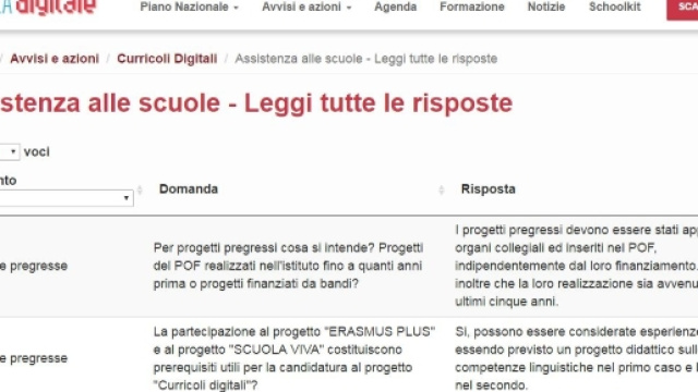 curricoli digitali assistenza alle scuole