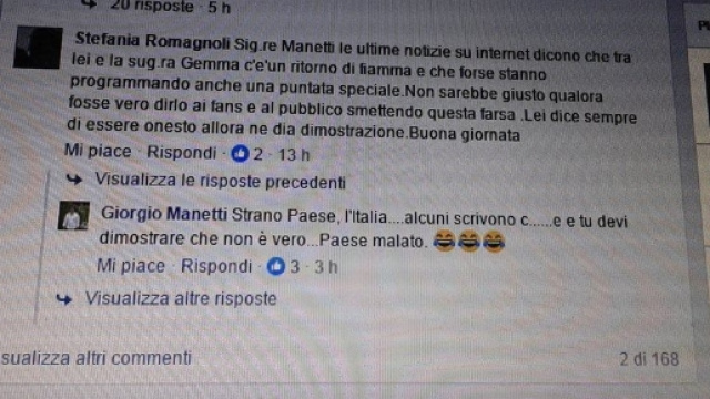 Il commento pubblicato da Giorgio Manetti sulla sua pagina Facebook