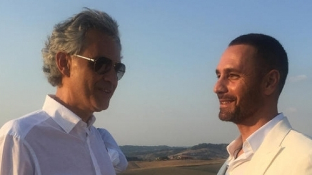 Andrea Bocelli e Raoul Bova ad Amatrice