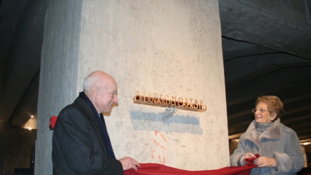 Corrado Caprotti e Liliana Segre all'inaugurazione di Spazio Mostre