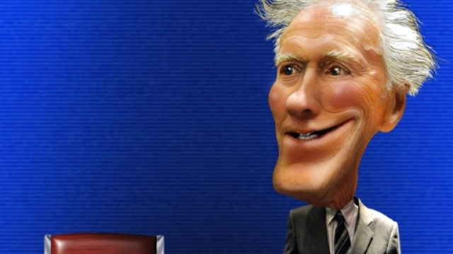 Una caricatura di Clint Eastwood, decano della Hollywood repubblicana.