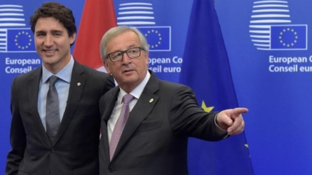 Conferenza stampa congiunta dopo la firma del CETA