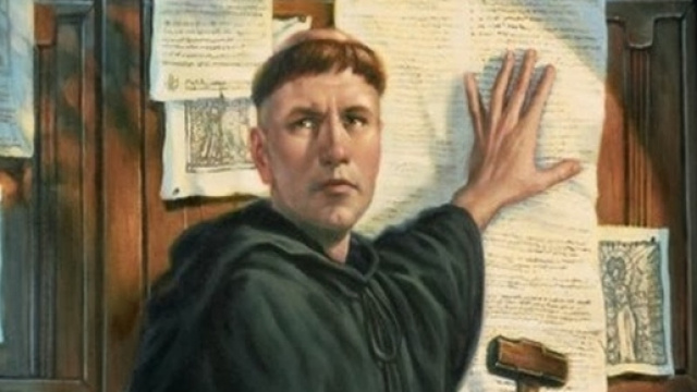 Martin Lutero e le 95 tesi affisse a Wittenberg