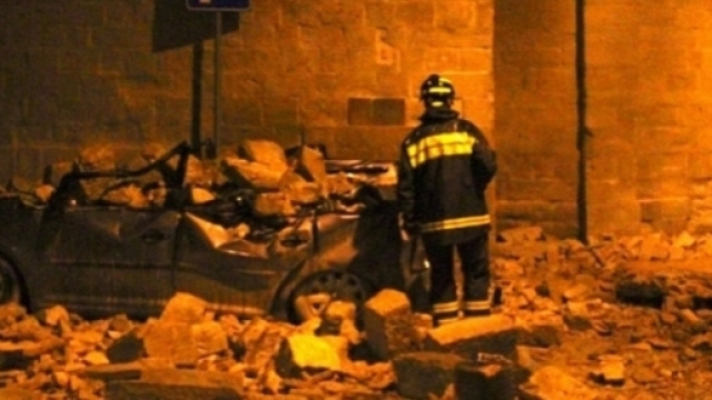 Una delle zone interessate dal terremoto (Vigili del fuoco)