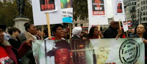 Protesters in central London source: @fivek twitter