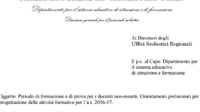 Conferma del modello formativo neoassunti