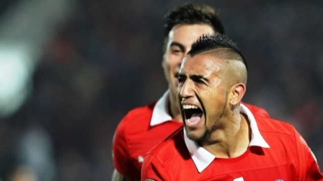 Arturo Vidal con la maglia del Cile