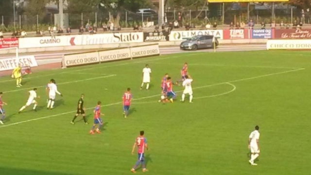 Una fase di Chiasso-Milan di oggi, con i rossoneri vittoriosi con le reti fra gli altri di Lapadula