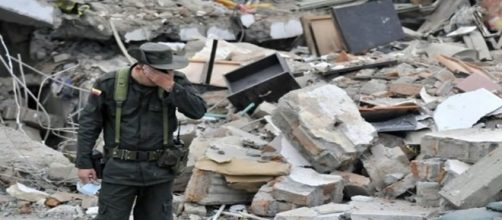 Soldado Colombiano en el lugar de una Masacre