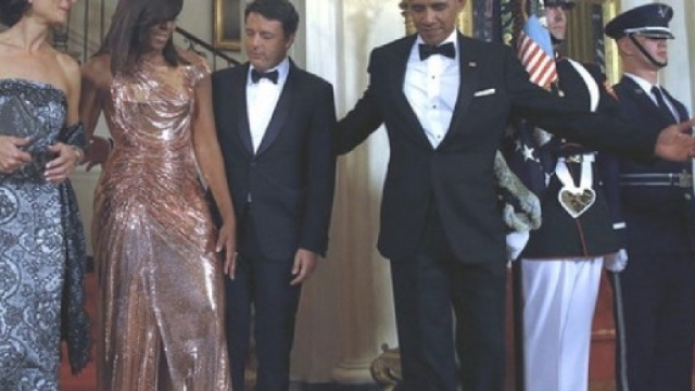 La cena Obama-Renzi con le rispettive first lady.