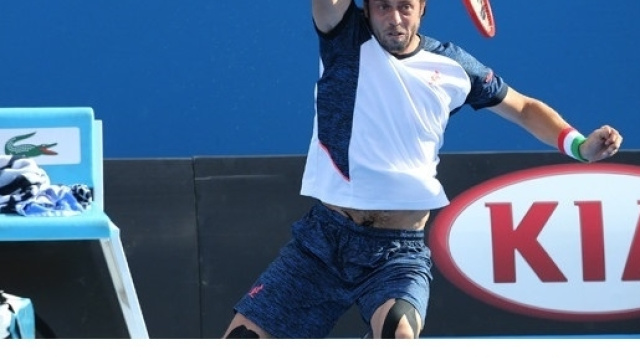 Paolo Lorenzi in azione allo US Open 2016