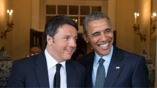 Il premier Matteo Renzi in compagnia di Barack Obama