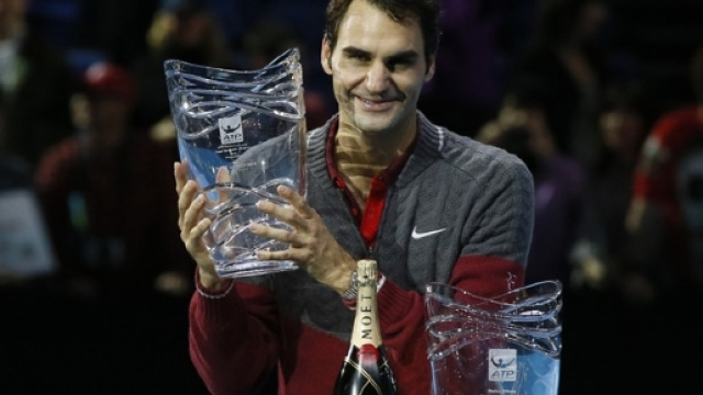 Roger Federer durante la premiazione degli ATP Awards 2015