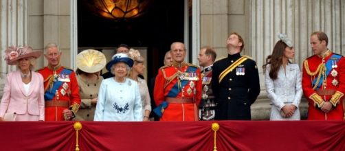 Prince Harry keeps Kate laughing as Royal Family salute Queen at ... - dailymail.co.uk