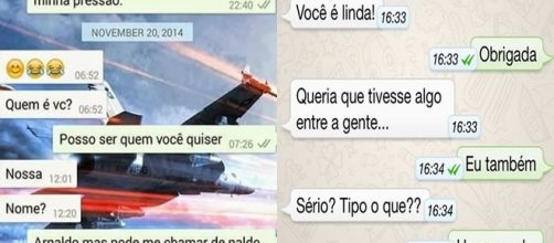 Mensagens de cantadas enviadas pelo WhatsApp