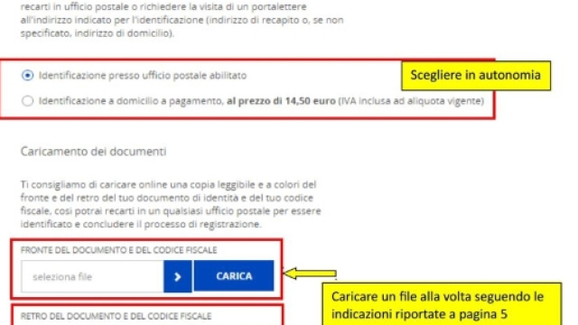 Come effettuare richiesta dello Spid tramite il sito di Poste Italiane.