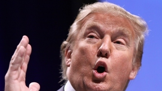Il neo eletto presidente degli Stati Uniti d'America durante un discorso
