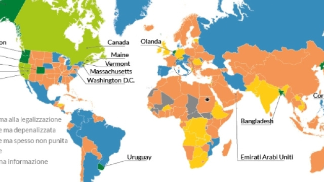 L'uso di marijuana nel mondo in una mappa pubblicata da repubblica.it
