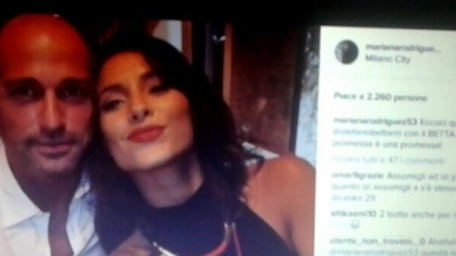 Stefano Bettarini e Mariana Rodriguez a cena a Milano
