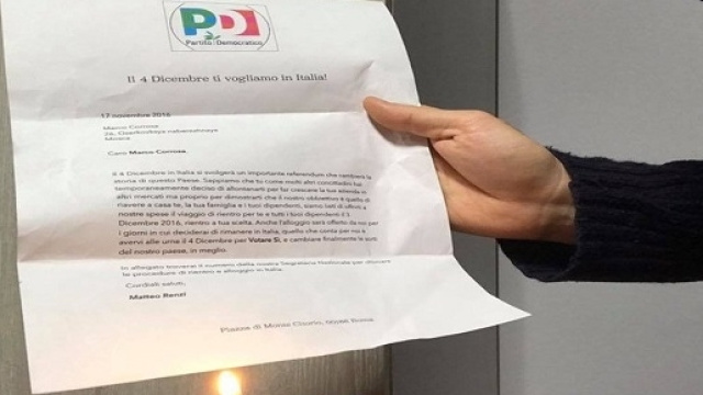 Una foto pubblicata dal sedicente imprenditore su Facebook con la presunta lettera del governo.