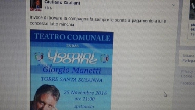 L'attacco dell'ex cavaliere Giuliano Giuliani a Giorgio Manetti