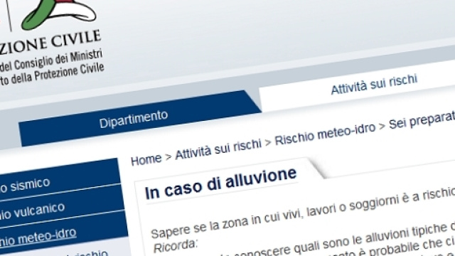 Il vademecum sul sito internet della Protezione civile