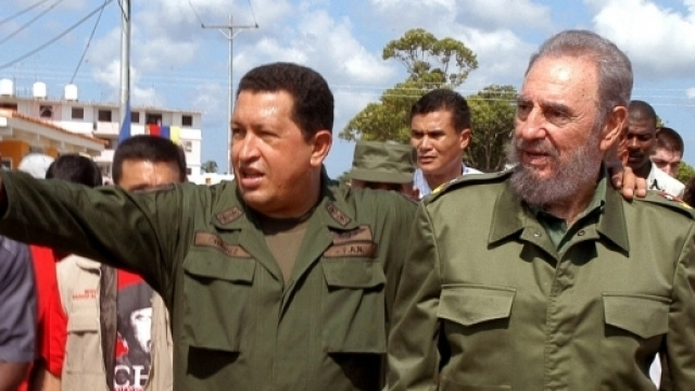 Nella foto Fidel Castro e Hugo Chavez