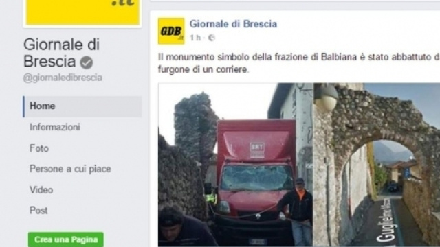 Il furgone non ci passa, arco del 1400 abbattuto da un corriere ... - virgilio.it