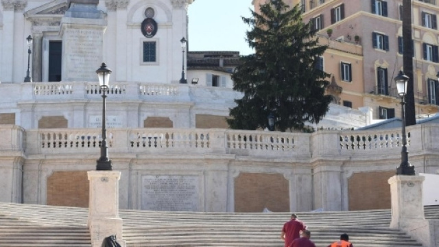 La scalinata di Trinit&agrave; dei Monti subito dopo il restauro (Foto fonte web)