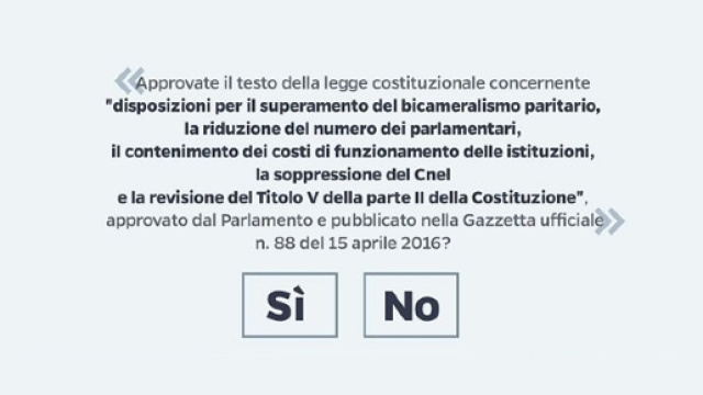 Referendum costituzionale il 4 dicembre 2016