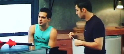 Naim Tomas y Juan Camus creando "mi m&uacute;sica es tu voz"