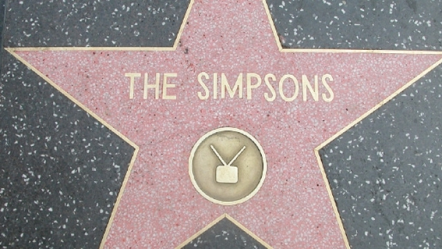 I Simpson sulla Hollywood Walk o Fame.