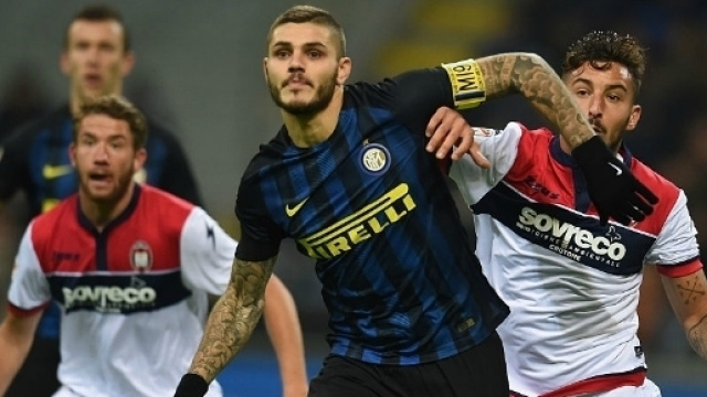 Mauro Icardi in azione durante Inter-Crotone